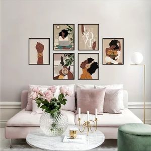 Black Love Set of 6 Wall Art